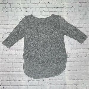 Silverware Women’s Gray Heathered 3/4 Sleeve High-Low Knit Top - Size Large
